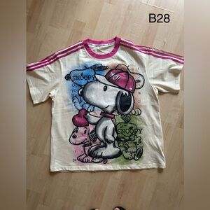 Snoopy Shirt - Cream with Pink Accents for women
